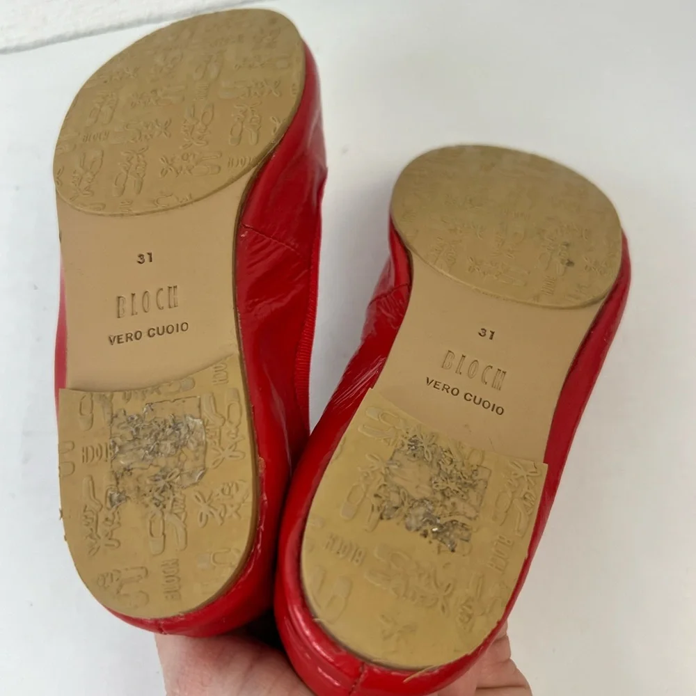 Bloch red leather ballet flats, 31